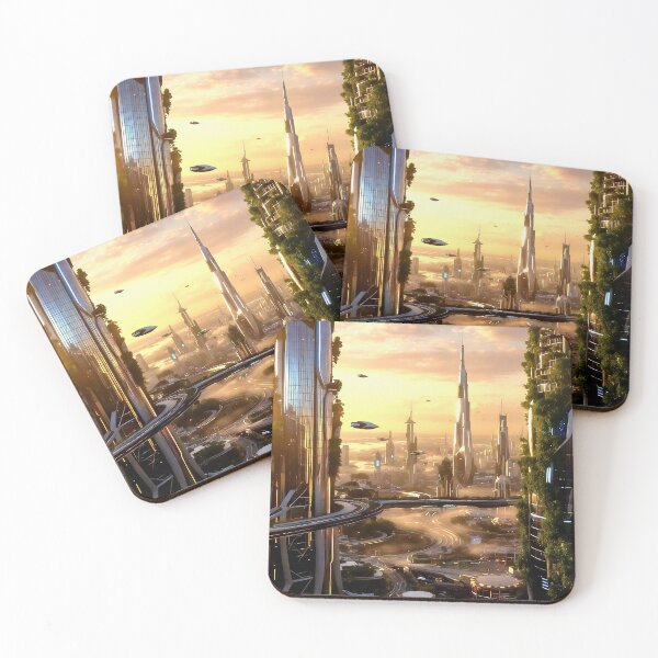 Item preview, Ethereal Cityscape at Sunset designed and sold by ArtBarnes.