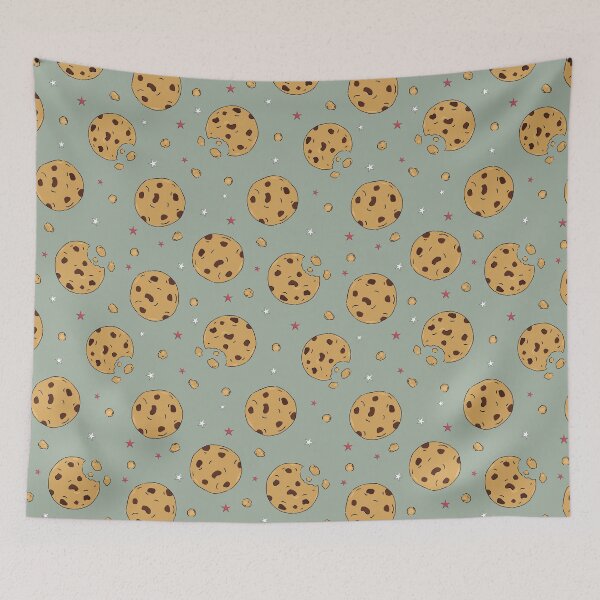 Item preview, Chocolate Chip Cookies doodle vector repeat seamless pattern. Cartoon illustration background. designed and sold by Retro Street Studios.
