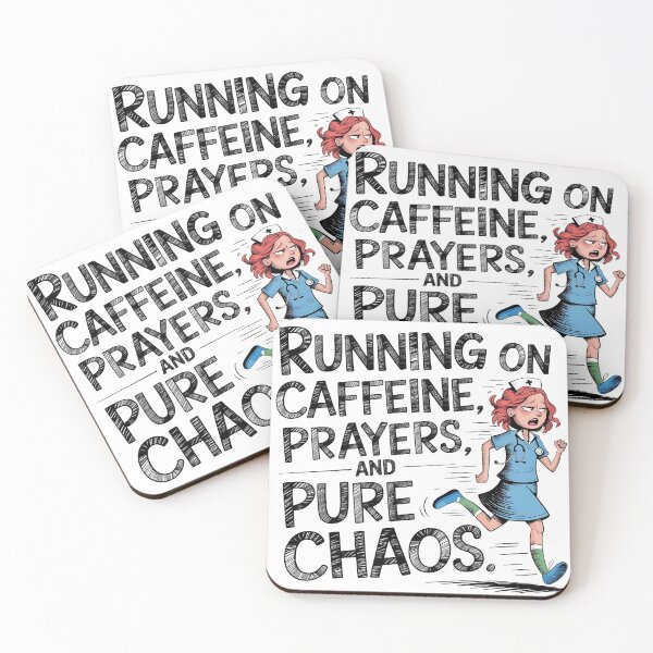 Item preview,  Running on Caffeine, Prayers and Pure Chaos | Funny Student Nurse designed and sold by CuteDesignables.