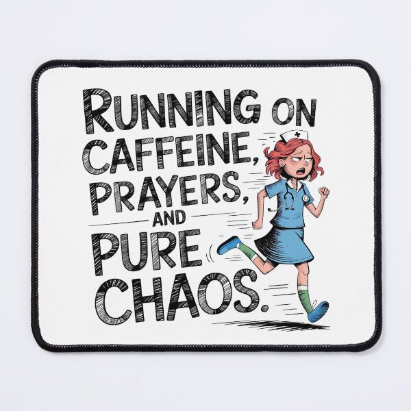 Item preview, Running on Caffeine, Prayers and Pure Chaos | Funny Student Nurse designed and sold by CuteDesignables.