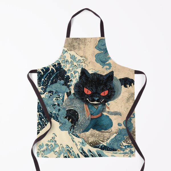 Item preview, Black Cat Surging Through Waves designed and sold by Cat-Wave-Dream.