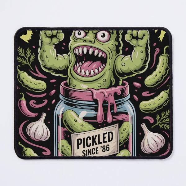 Item preview, Spooky & Sour Pickled Monster Retro Illustration designed and sold by 89BLACK.