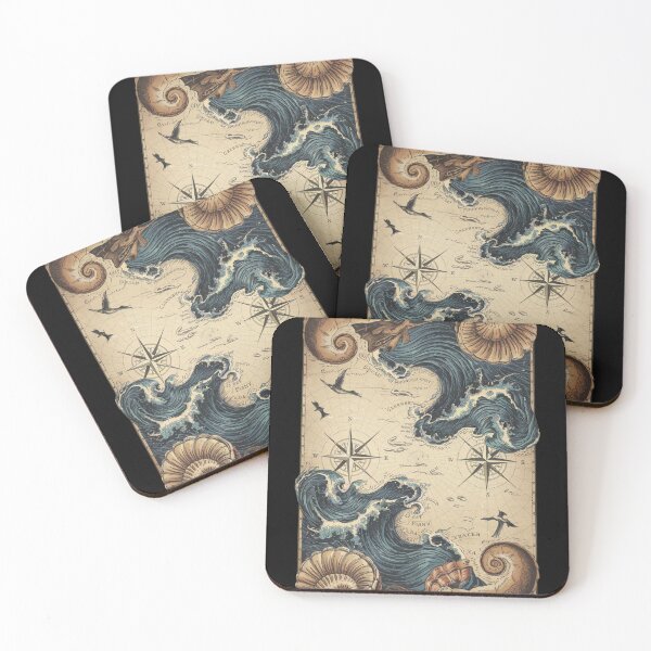 Item preview, Mythical Ocean Map on Vintage Parchment designed and sold by Shop9999.