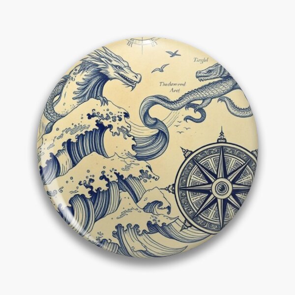Item preview, Fantasy Nautical Map with Mythical Creatures designed and sold by Shop9999.