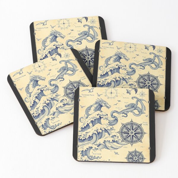 Item preview, Fantasy Nautical Map with Mythical Creatures designed and sold by Shop9999.