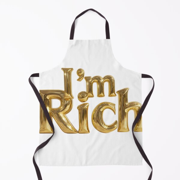 Item preview, I’m Rich Gold Typography – Luxury Metallic 3D Text Art designed and sold by MooDigitalArt.