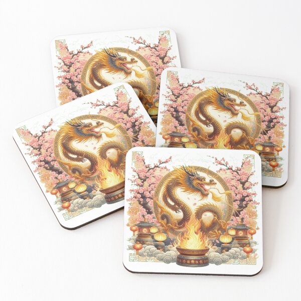 Item preview, golden chinese dragon breathing fire in spring with pink sakura tree,Legendary Animals,Dragons Breathing Fire Phone Cases,dragon art designed and sold by Expressions-Sel.