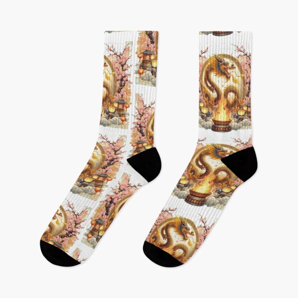 Item preview, golden chinese dragon breathing fire in spring with pink sakura tree,Legendary Animals,Dragons Breathing Fire Phone Cases,dragon art designed and sold by Expressions-Sel.
