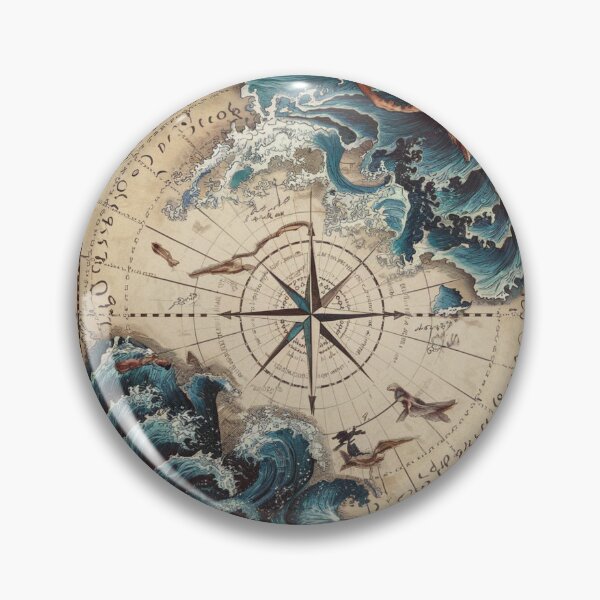 Item preview, Ancient Fantasy Nautical Map with Creatures designed and sold by Shop9999.