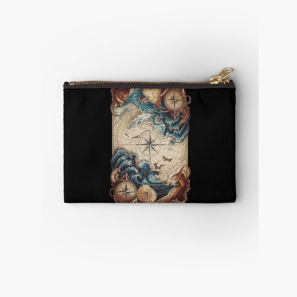 Item preview, Ancient Fantasy Nautical Map with Creatures designed and sold by Shop9999.