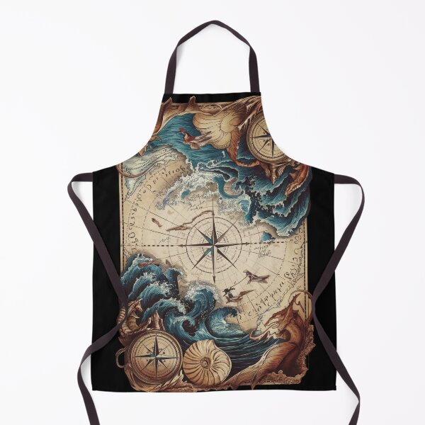 Item preview, Ancient Fantasy Nautical Map with Creatures designed and sold by Shop9999.
