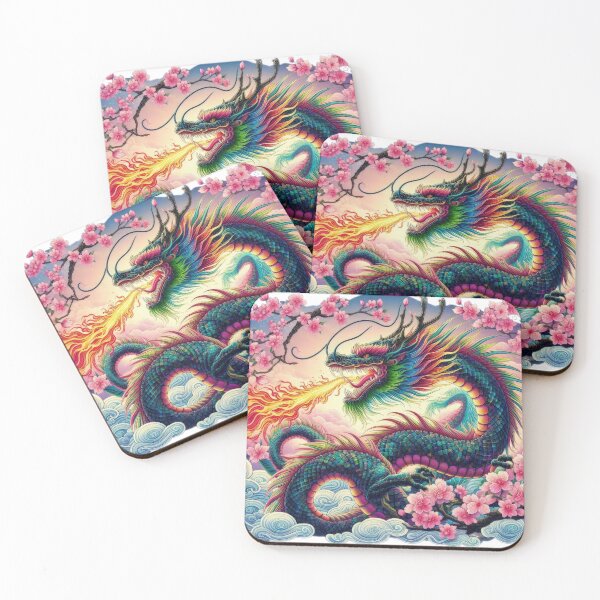 Item preview, colorful chinese dragon breathing fire in spring with blossomed pink sakura in the clouds,Legendary Animals,Dragons Breathing Fire Phone Cases,dragon art designed and sold by Expressions-Sel.