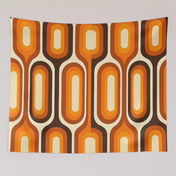 Item preview, Mid-Century Modern Meets 1970s Orange – Retro Geometric Art designed and sold by svarupa.
