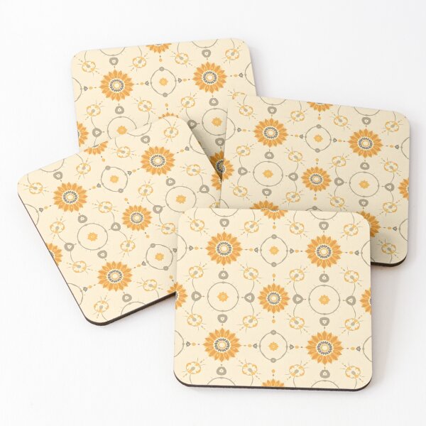 Item preview, Sunflower and Floral Pattern A-Line Dress in Yellow and Gray designed and sold by FestivityFinds.