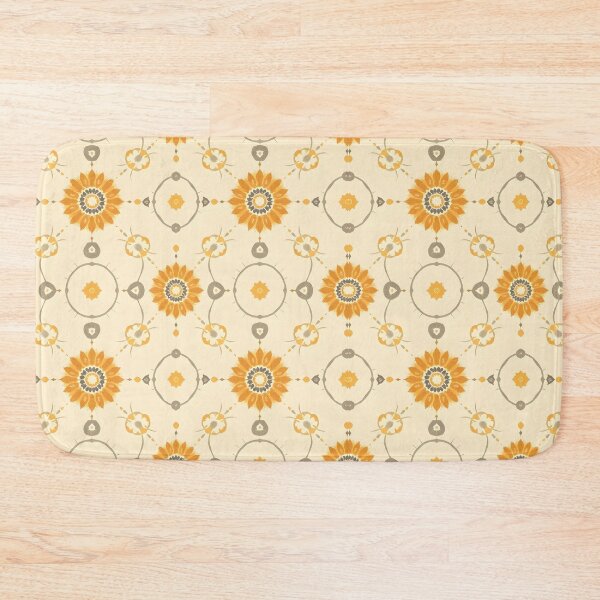 Item preview, Sunflower and Floral Pattern A-Line Dress in Yellow and Gray designed and sold by FestivityFinds.