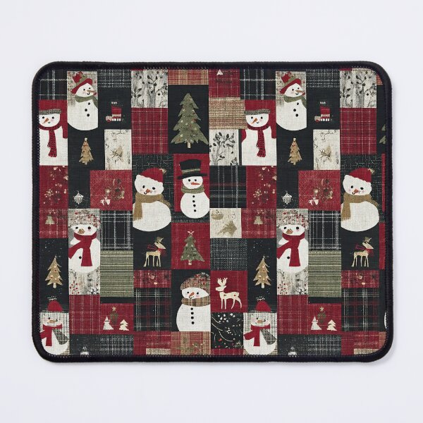Item preview, Christmas patchwork with reindeer trees and snowmen designed and sold by Piotrek0001.
