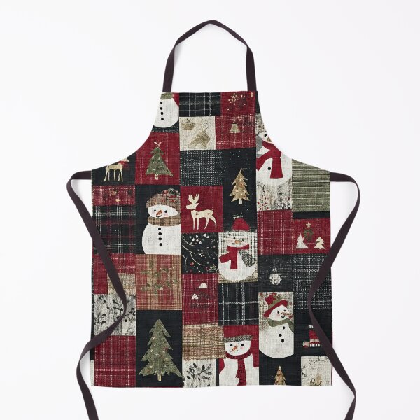 Item preview, Christmas patchwork with reindeer trees and snowmen designed and sold by Piotrek0001.