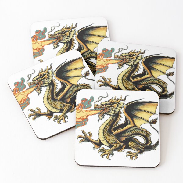 Item preview, vintage black yellow dragon with yellow wings breathing fire in the clouds,Legendary Animals,Dragons Breathing Fire Phone Cases,dragon art designed and sold by Expressions-Sel.