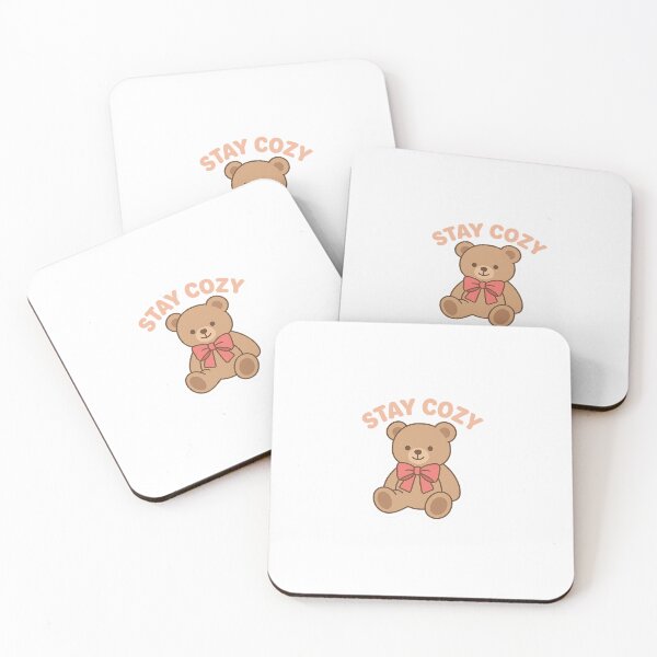 Item preview, Stay Cozy Sticker | Cute Teddy Bear & Bow Aesthetic designed and sold by trendplusco.