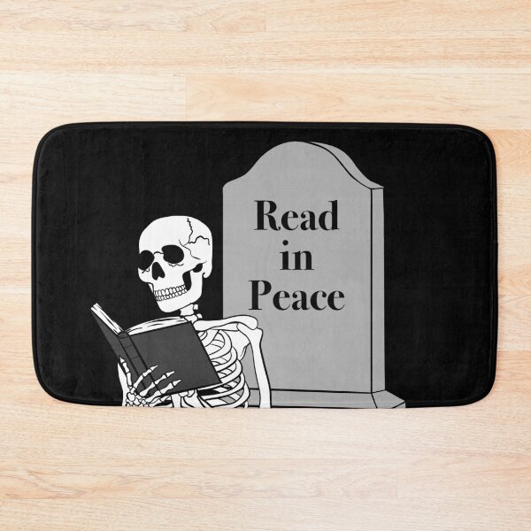 Item preview, Read in Peace Halloween Spooky Bookish Reading Skeleton designed and sold by KWZCreates.