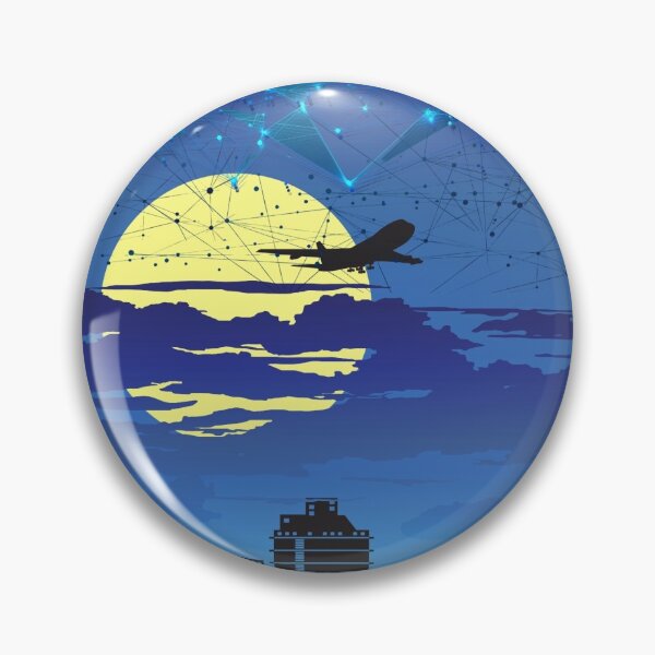 Item preview, Night City with beautiful sky and aeroplane designed and sold by Niill.