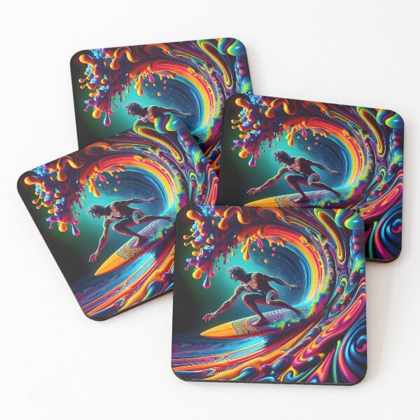 Item preview, Colorful beach surfing wave designed and sold by Joshuasanga76a.
