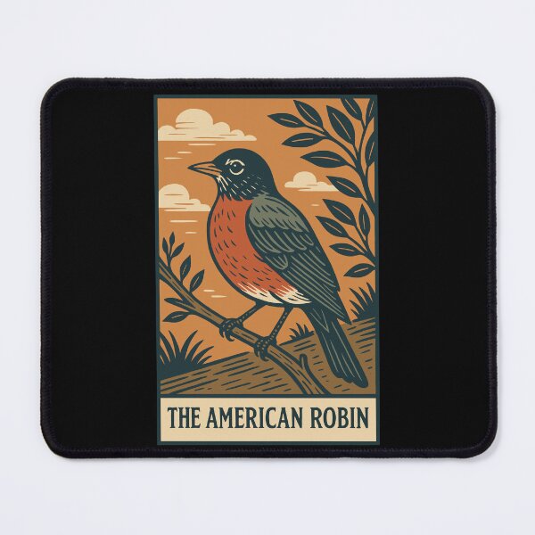 Item preview, American Robin Illustration – Vintage Backyard Bird Art designed and sold by BRU Design.