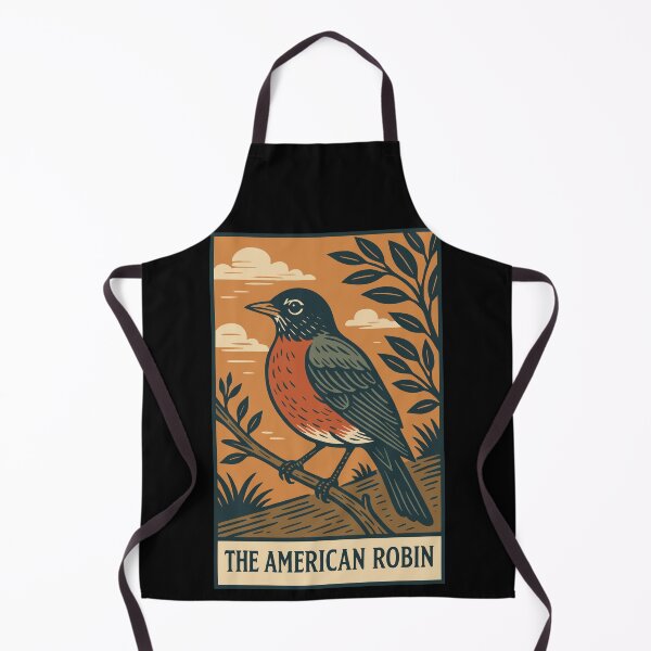 Item preview, American Robin Illustration – Vintage Backyard Bird Art designed and sold by BRU Design.