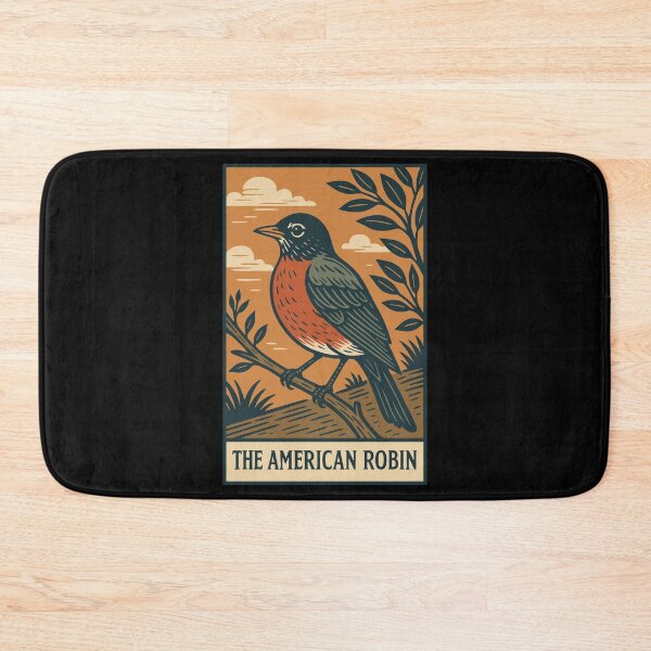 Item preview, American Robin Illustration – Vintage Backyard Bird Art designed and sold by BRU Design.