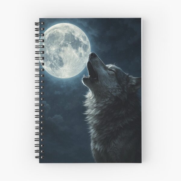 Artikelvorschau, Einsamer Wolf im Mondlicht – 3D-realistisches Design entworfen und verkauft von artsdesignpro.