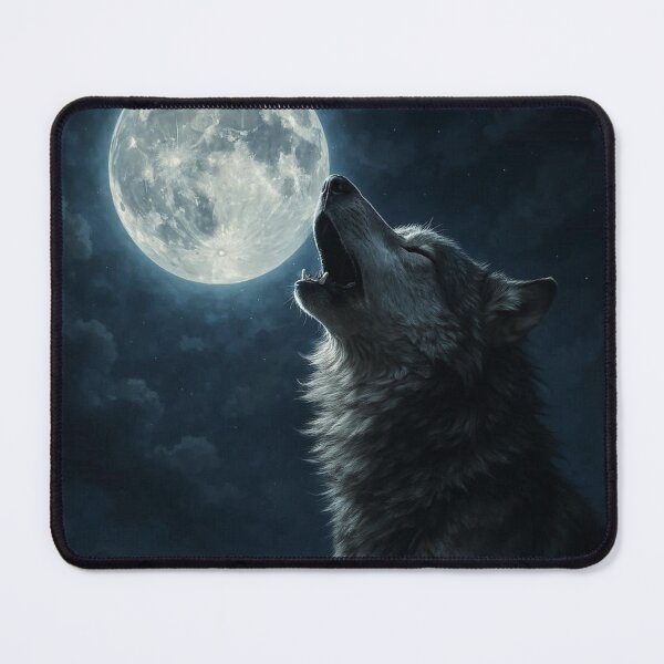 Item preview, Lone Wolf in the Moonlight – 3D Realistic Design designed and sold by artsdesignpro.
