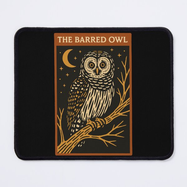Item preview, Barred Owl Night Illustration – Woodcut Style Bird Art designed and sold by BRU Design.