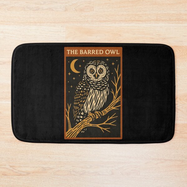 Item preview, Barred Owl Night Illustration – Woodcut Style Bird Art designed and sold by BRU Design.
