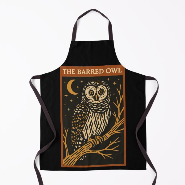 Item preview, Barred Owl Night Illustration – Woodcut Style Bird Art designed and sold by BRU Design.