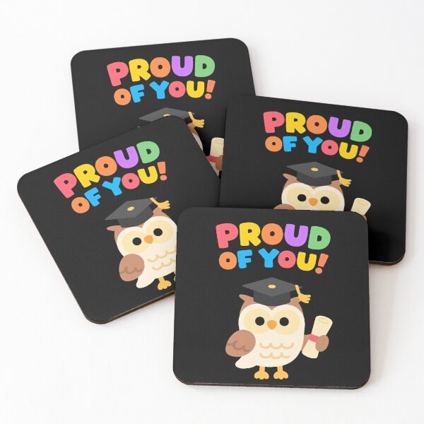 Item preview, Cute Owl Graduation Illustration Proud Of You Typography Colorful Letters Academic Achievement Diploma Success Education Cartoon Celebration Design designed and sold by Mimoshi ⭐⭐⭐⭐⭐.