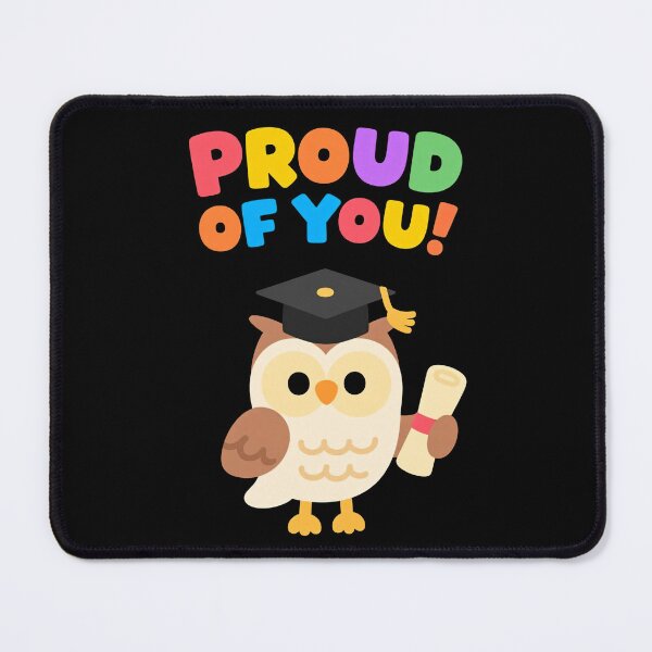 Item preview, Cute Owl Graduation Illustration Proud Of You Typography Colorful Letters Academic Achievement Diploma Success Education Cartoon Celebration Design designed and sold by Mimoshi ⭐⭐⭐⭐⭐.