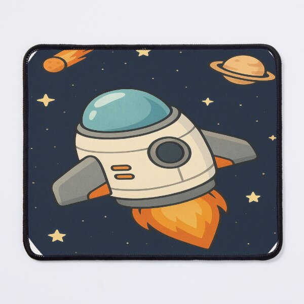 Item preview, A rocket ascends into the night sky leaving a trail o f fire and mission Bright stars twinkle above while colorful clouds surround the striking launch vector design elements. designed and sold by PWDigitalArt.
