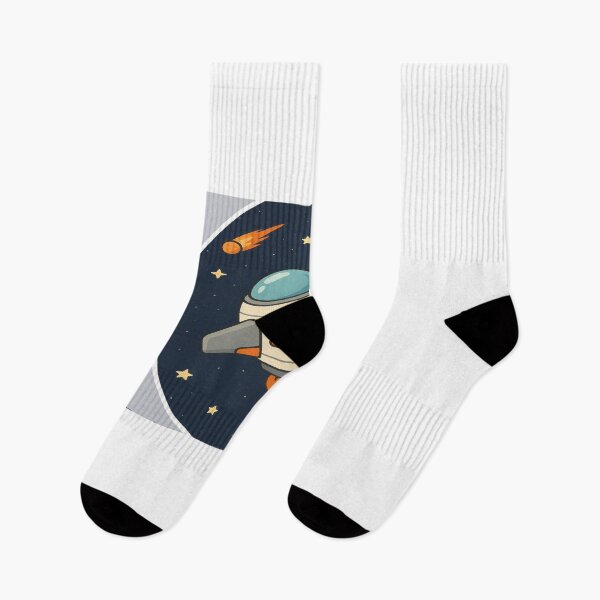 Item preview, A rocket ascends into the night sky leaving a trail o f fire and mission Bright stars twinkle above while colorful clouds surround the striking launch vector design elements. designed and sold by PWDigitalArt.