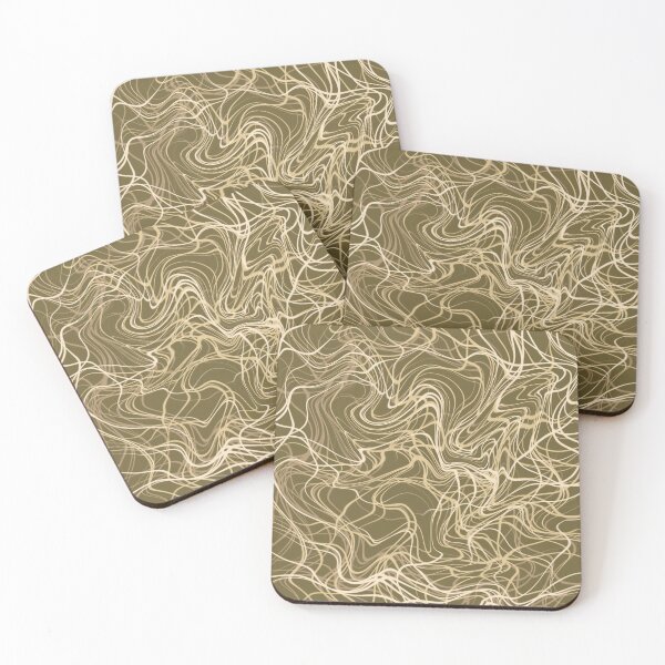 Item preview, Light Greenish Brown Wavy Lines Abstract Pattern designed and sold by Deanmindvortex.