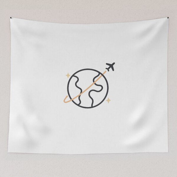 Item preview, Minimalist Globe with Airplane – One-Line Travel Design designed and sold by Bratak.