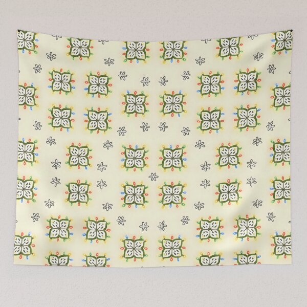 Item preview, Colorful Floral Pattern A-Line Dress with Light String Accents designed and sold by FestivityFinds.