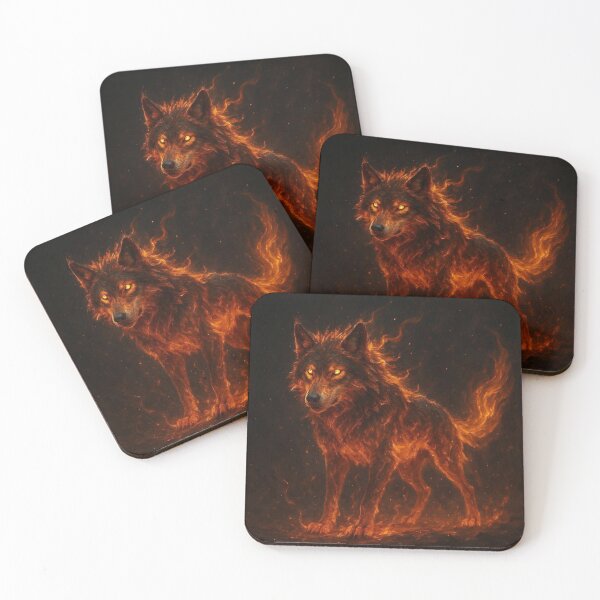 Item preview, Fire Wolf Guardian – Epic 3D Realistic Art designed and sold by artsdesignpro.