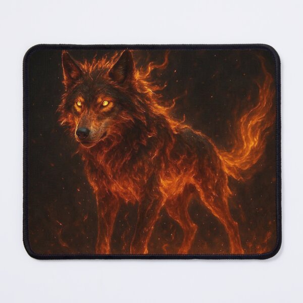 Item preview, Fire Wolf Guardian – Epic 3D Realistic Art designed and sold by artsdesignpro.