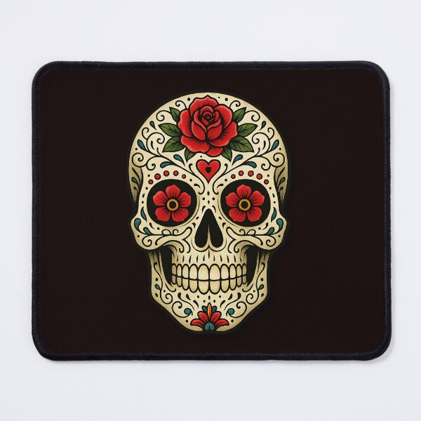 Item preview, A MEXICAN CALAVERA SKULL WITH A ROSE designed and sold by infinitearte.