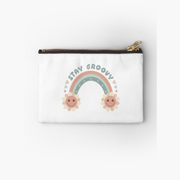 Artikelvorschau, Stay Groovy - Retro Regenbogen mit Blumen entworfen und verkauft von Julza Art.