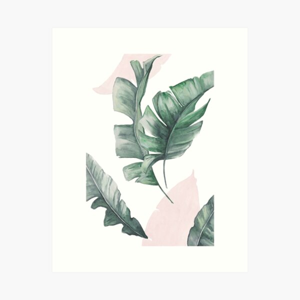 Item preview, Palm leaves green and pink designed and sold by Digital  Cloud.
