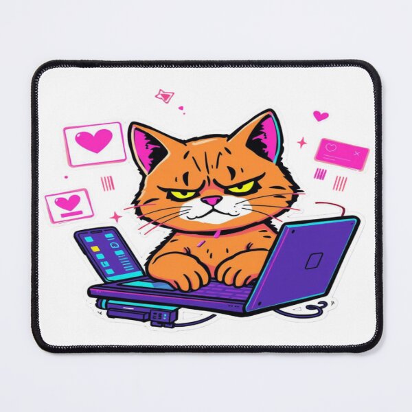 Item preview, Tech Overload Cat – Digital Chaos Sticker Design Premium Cool Reloaded Trendy Best Gift designed and sold by Imaginarium of Chaos falcon88 .