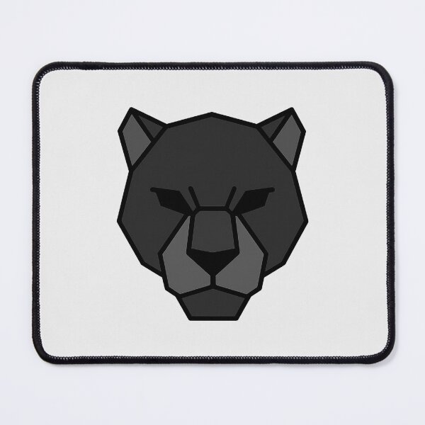 Item preview, Geometric Black Panther Head – Low Poly Symmetrical Design designed and sold by Bratak.