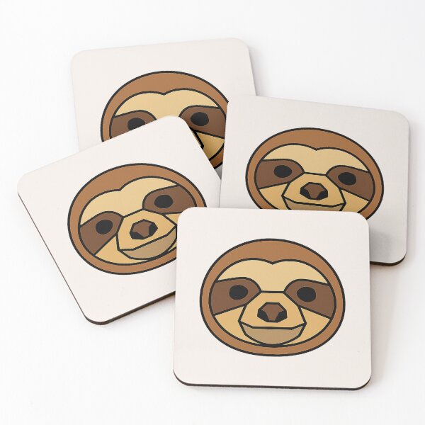 Item preview, Geometric Sloth Head – Low Poly Symmetrical Design designed and sold by Bratak.