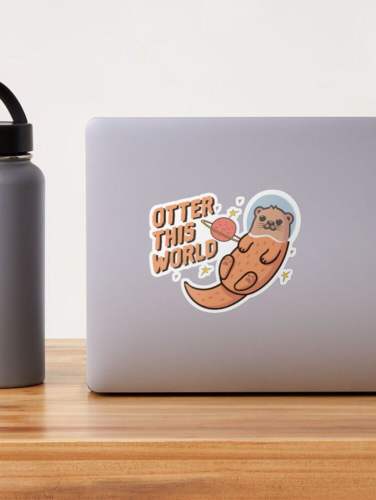 Thumbnail 1 of 3, Sticker, Otter this world designed and sold by alenaz.